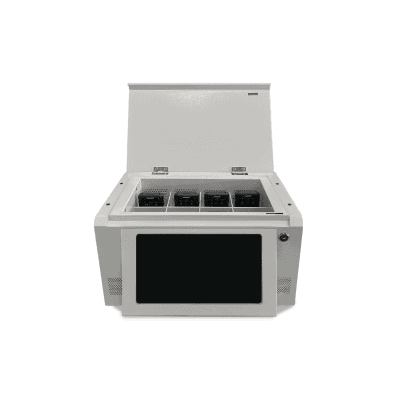 Estación de Descarga para Cámaras Corporales | 8 Canales de Conexión | Descarga Simultanea | Pantalla Táctil | Almacenamiento Hasta 12TB | Carga y Copia de Seguridad Automática | Compatible con Body Cam XMR-R3.