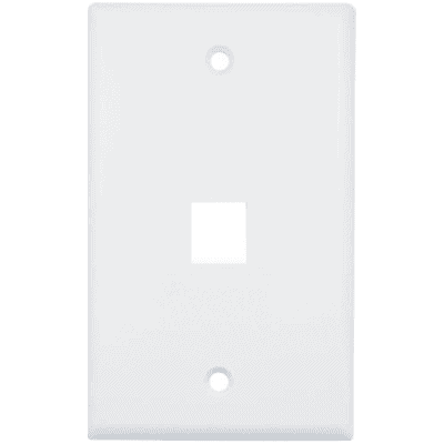 Placa de Pared (Face Plate) / 1 Puerto / Color Blanco / Caja con 20 Piezas / ABS