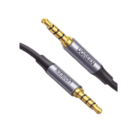 Cable Auxiliar de 3.5mm / Cable Audio Estéreo / Núcleo de Alambre de Cobre Esmaltado / Carcasa de Aluminio Azul + Nylon Trenzado / Soporta Micrófono / 2 Metros 20782-AD-1-l