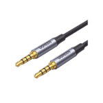Cable Auxiliar de 3.5mm / Cable Audio Estéreo / Núcleo de Alambre de Cobre Esmaltado / Carcasa de Aluminio Azul + Nylon Trenzado / Soporta Micrófono / 2 Metros 20782-l