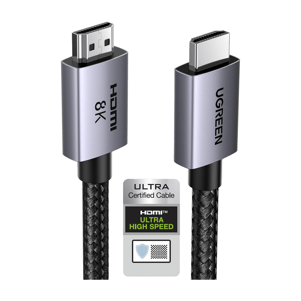 25911-l Cable HDMI 2.1 de 8K@60Hz | 3 metros | 48Gbps | HDR10+ | 3D Inversivo| eARC | Dolby ATMOS | VVR | QMS | QFT | ALLM | 3 modos de Visualización | Certificado HDMI 8K | Niquelado | Nylon Trenzado | Carcasa de Aluminio. 25911 1