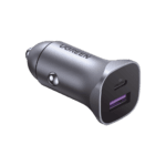 Cargador de Auto 30W | 2 Puertos USB-A y USB-C | Carga Rápida | Compatible con Vehículos de 12 y 24 VCD | PD3.0, QC4.0, SCP, PPS | Indicador Led | Diseño Compacto | Chip Inteligente | Caja de Aluminio 40858-l