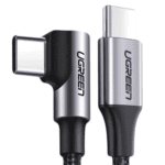 Cable USB-C a USB-C | 1 Metro (3.28 Pies) | Conector con Ángulo Recto de 90° | Carga Rápida de hasta 60W | 480 Mbps | PD3.0 | QC4.0/3.0/2.0 | FPC | AFC | Protección Integrada | Caja de Aluminio | Nylon Trenzado | Color Negro 50123-AD-3-l