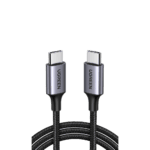 Cable USB-C a USB-C | 2 Metros (6.56 Pies) | Transferencia de Datos de 480 Mbps | Carga Rápida de Hasta 60W | QC 4.0/3.0/2.0 | PD3.0 | FPC | AFC | Protección Integrada | Caja de Aluminio | Nylon Trenzado | Color Negro 50152-l