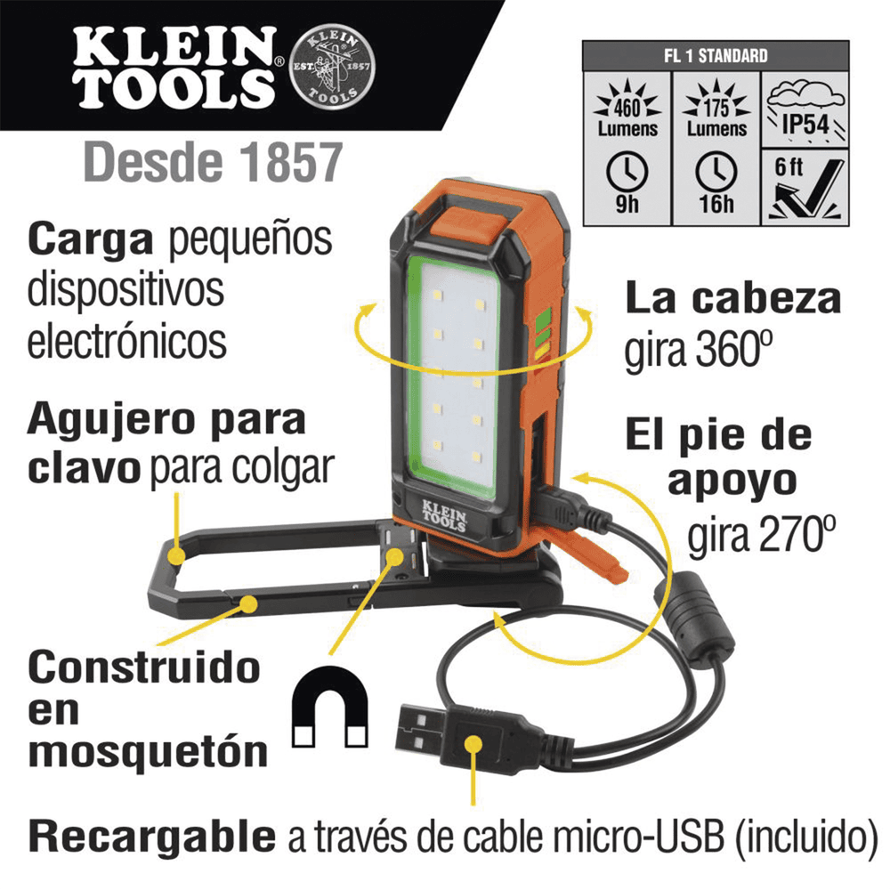 56403-AD-2-l Lámpara de LED para Trabajo Personal, Recargable y Magnética (53 x 130 x 42 mm). 2 Potencias a elegir. Puede Cargar Smartphone 56-403 6