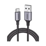 Cable USB-A a USB-C | 2 Metros (6.56 Pies) | Transferencia de Datos de 480 Mbps | Carga Rápida | QC 4.0/3.0/2.0 | FPC | AFC | Protección Integrada | Caja de Aluminio | Nylon Trenzado | Color Negro 60128-l