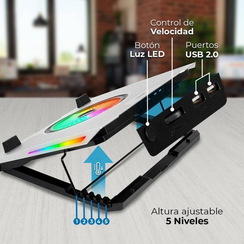 Bases Enfriadoras ACTECK AC-940764, 15.6 pulgadas, Plata AC-940764 4