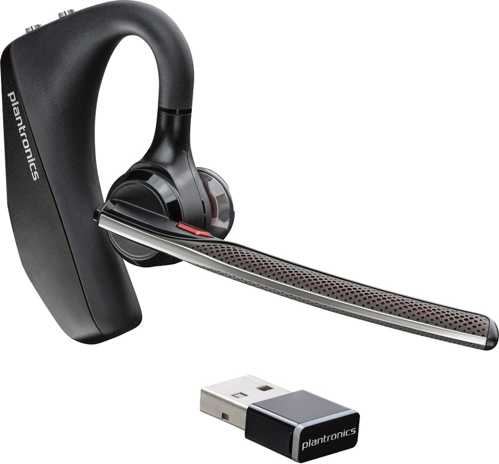 ACCPTS1810_1_full Poly Voyager 5200 UC, Bluetooth para moviles y computadoras, incluye estuche de carga y adaptador Bluetooth 7K2F3AA 2