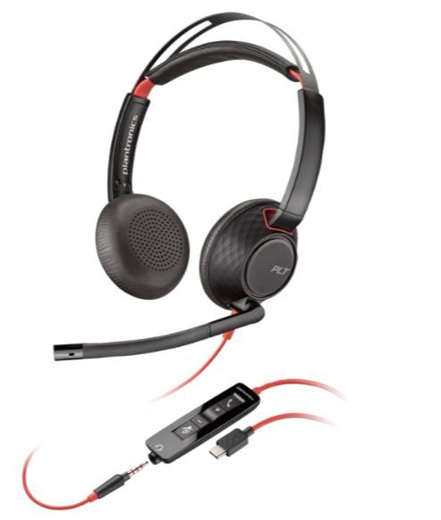 ACCPTS2310_1_full HP Poly Blackwire 5220, Alambricos, USB-C con adaptador USB-C/A, conector 3.5 mm, Binaural 2