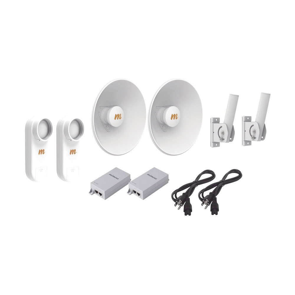 C5XPTPKIT4-l Kit de 2 radios C5X / Con antena N5-X25-2PACK (25 dBi) / Frecuencia extendida (4.9 a 6.4 GHz) / Incluye inyector POE / cable de alimentación y 2 FLEXIMOUNT-XL de / Ideal para hasta 10 km C5X-PTP-KIT4 1