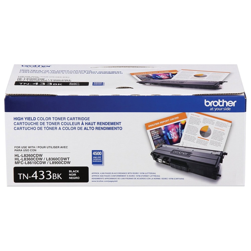 Tóner Brother TN433BK negro, rendimiento apróximado 4,500 páginas, compatible con MFCL8900CDW TN433BK 5