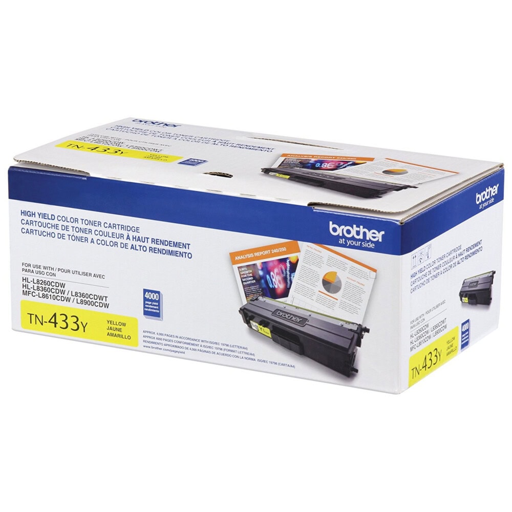 Tóner Brother TN433Y amarillo, rendimiento apróximado 4,000 páginas, compatible con MFCL8900CDW TN433Y 6