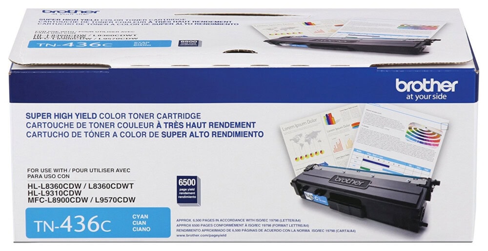 CARBRT3490_1_full Tóner Brother Valor TN436C cian, rendimiento aproximado 6,500 páginas, compatible con MFCL8900CDW, MFCL9570CDW, HLL9310CDW TN436C 2