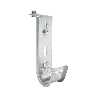 Soporte (Gancho) tipo J-Hook, hasta 10 cables Cat6, ideal para soportar cableado en los espacios de manipulación al aire, Para instalación en interior