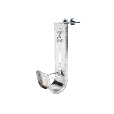 Soporte (Gancho) tipo J-Hook, hasta 14 cables Cat6, ideal para soportar cableado en los espacios de manipulación al aire, Para instalación en interior