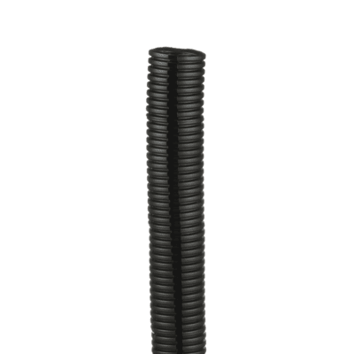 Tubo Corrugado Abierto para Protección de Cables, 1in (25.4 mm) de Diámetro, 30.5 m de Largo, Color Negro