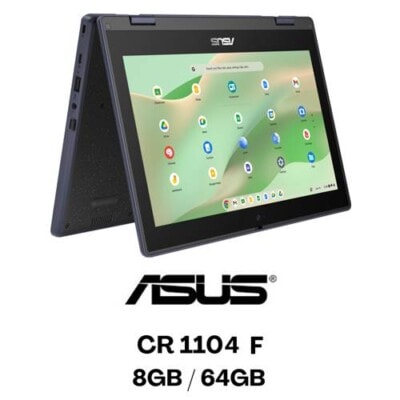 Laptop ASUS Cromebook CR1104, 11.6 Pulgadas, intel N150, Wi-Fi 6E + Bluetooth 5.3, 8GB RAM, 64GB SSD, teclado español