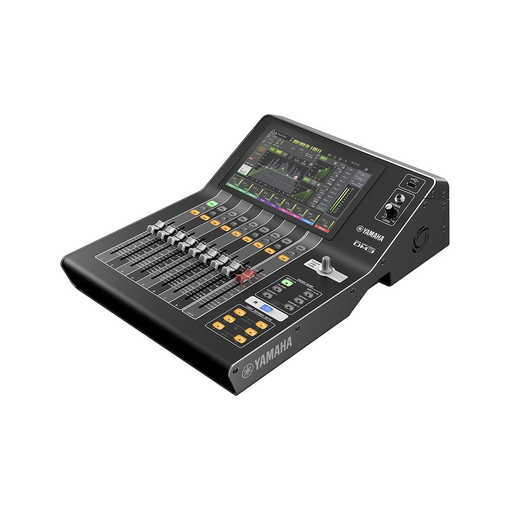 DM3-LAT-IZQ-l Mezcladora digital para grabación o en vivo 16 x 8 pantalla tactil 9" con puertos Dante incorporado DM3 2