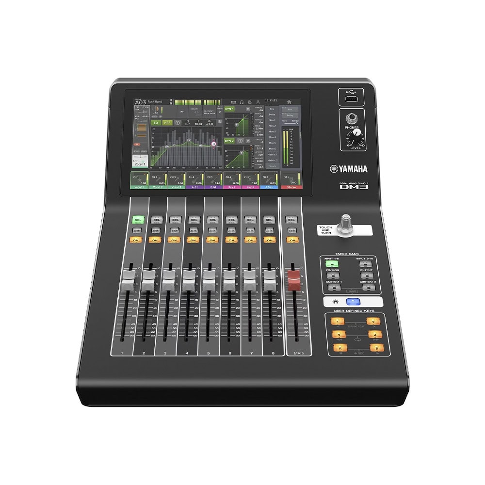 DM3-l Mezcladora digital para grabación o en vivo 16 x 8 pantalla tactil 9" con puertos Dante incorporado DM3 1