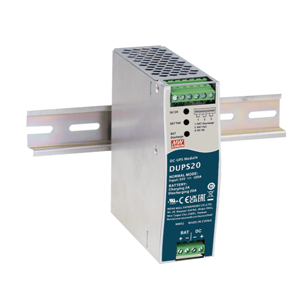 DUPS20-l UPS PARA CD / 24VCD 20A / RIEL DIN / PARA BATERÍAS DE 4 A 135 AH DUPS20 1