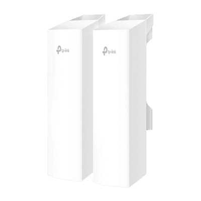 KIT de Enalce Inalámbrico Omada para Exterior / Frecuencia de 5GHz / Emparejamiento Automático / 3 puertos Gigabit / PoE Pasivo 24 Vcc o 802.3 PoEaf / Antena Direccional de 7 dBi MIMO 2x2 / Adminsitración Remota Mediante Omada