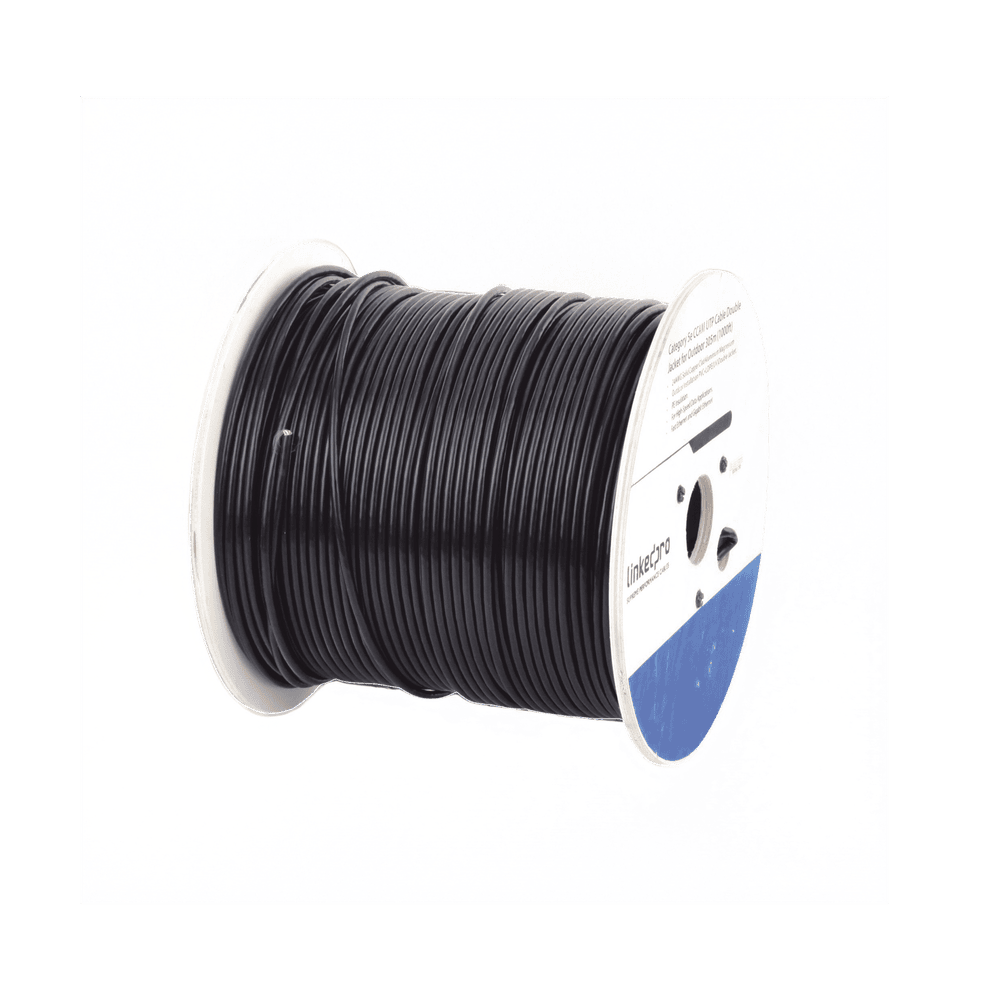 EPCAT6V2EXT-AD-3-l Bobina de Cable de 305 Metros (1000 Pies) Cat6, Aleación de Cobre y Aluminio (CCA), Color Negro, Uso Intemperie, Doble Forro EPCAT6V2EXT 4