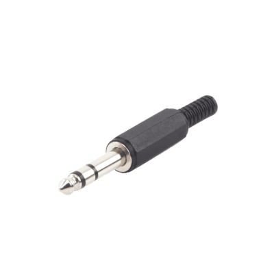 Conector macho de 6,3 mm con funda de plastico (estereo)