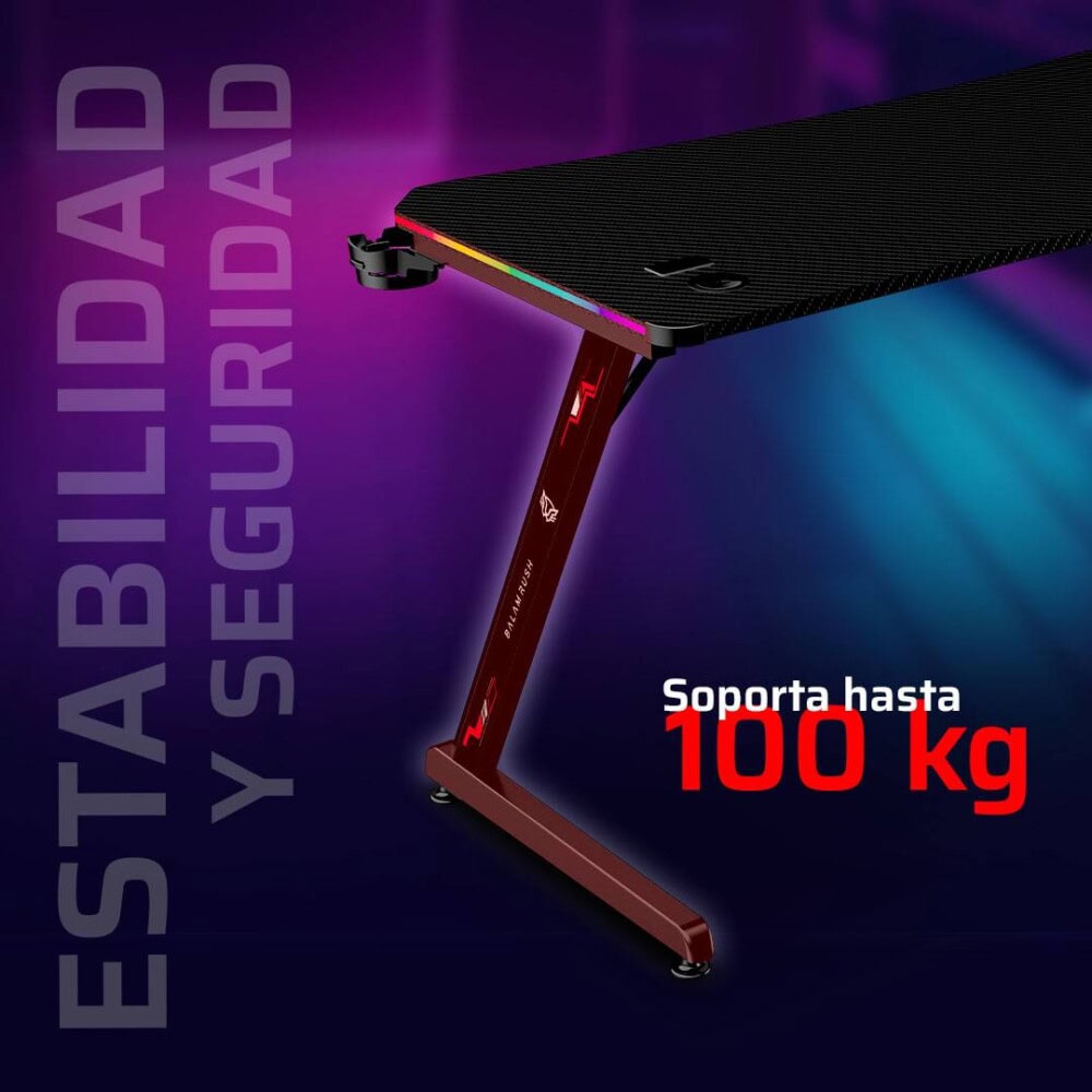 Escritorio Gamer Ergonómico Olympus Spot Glow Pro MRX8000 Balam Rush Legend Series Escritorio Gamer Ergonómico 120 x 60cm, Iluminación RGB, Porta Vasos BR-941372 4