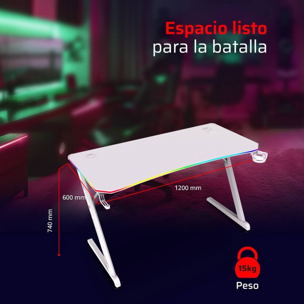 Escritorio Gamer Ergonómico Olympus Spot Glow Pro MRX8000 Balam Rush Legend Series Escritorio Gamer Ergonómico 120 x 60cm, Iluminación RGB, Porta Vasos BR-941389 3