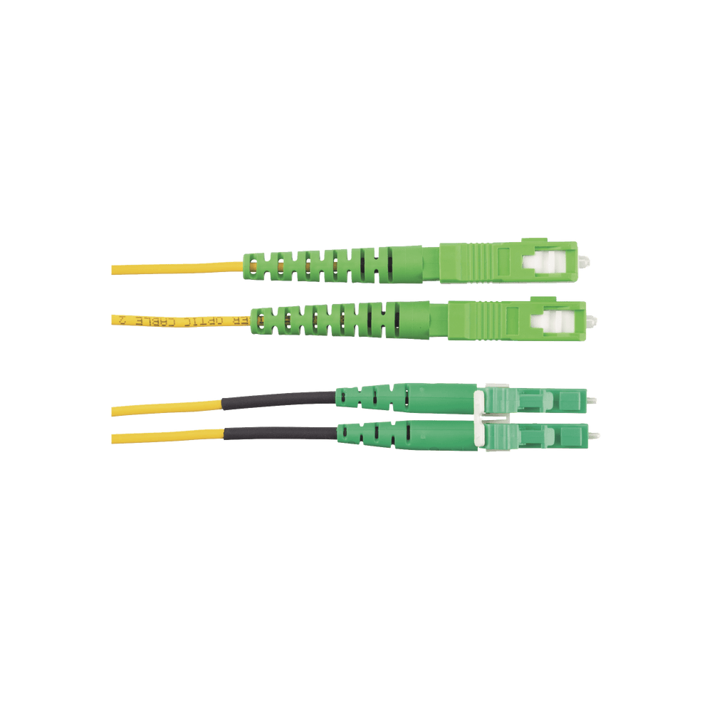 F92ERANB1SNM002-AD-1-l Jumper de Fibra Optica Monomodo 9/125 OS2, SC/APC-LC/APC Duplex, OFNR (Riser), Color Amarillo, 2 Metros (6.56 Pies) F92ERANB1SNM002 2