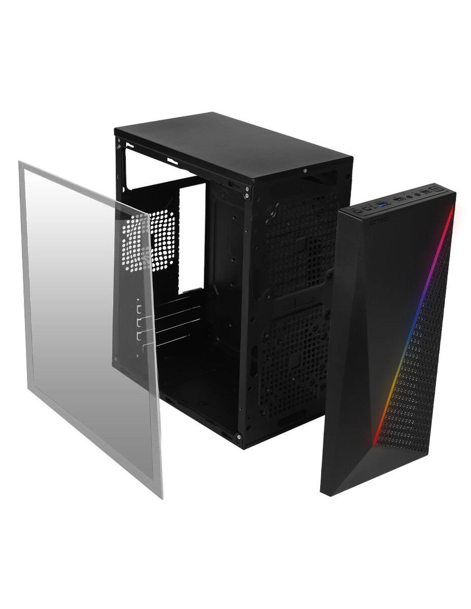GABACT170_4_full Gabinete ACTECK KIOTO GC460 RGB ESSENTIAL, Gabinete, Micro-ATX, Mini-ITX, Negro, 500 W 16