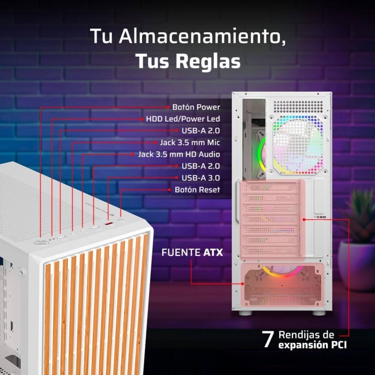 Gabinete Gamer Media Torre ATX Dragonfly Wood GM580CW Factor: ATX, Micro Atx - Mini ITX GABBLR1130_3_full