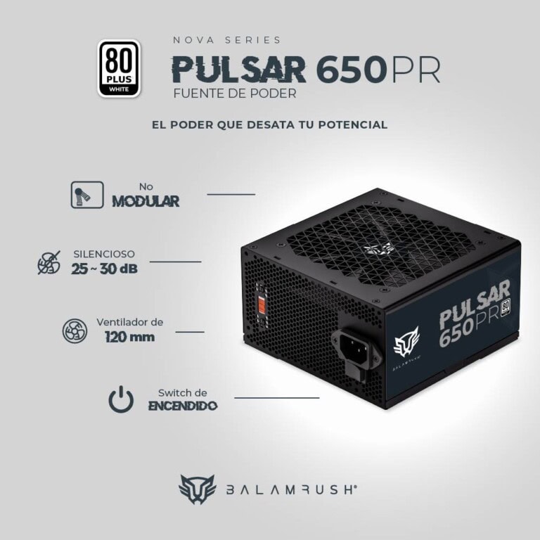 Fuente de Poder 650W 80 Plus White BALAM RUSH PULSAR 650PR NOVA SERIES GABBLR530_2_full