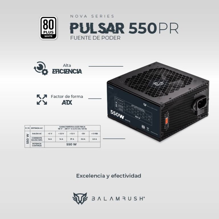 Fuente de Poder 550W 80 Plus White BALAM RUSH PULSAR 550PR NOVA SERIES GABBLR540_4_full