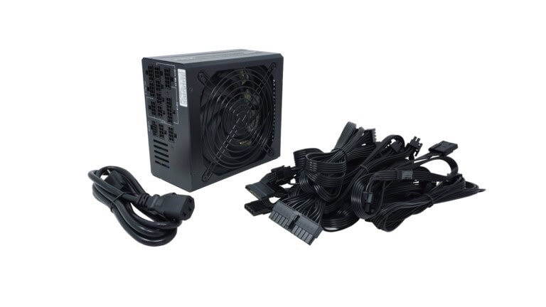 Fuente de poder GAMER NACEB na-0627 1000w 80 plus Gold Modular, Conectores: 1x 20+4pin - 2x 8pin (p4+p4) - 3x PCIe 6+2p - 3x Molex - SATA (3+1) – 1 PCIe 5.