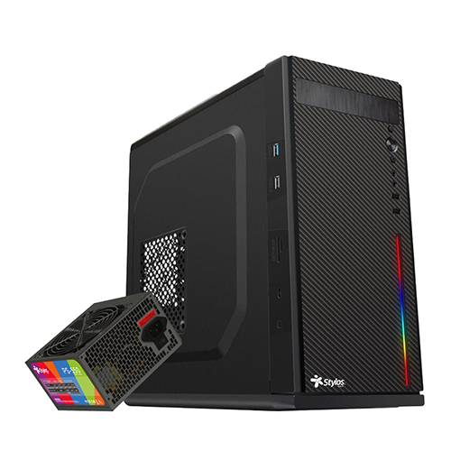GABSTY330_3_full Gabinete Oficina Secai Micro Tower Stylos RGB con fuente de poder 550W STGASC1B 5