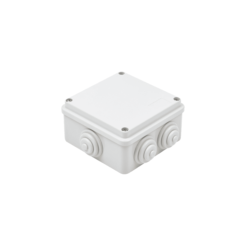 GW44004-l Caja Estanca de PVC Para Derivación y Conexión, 6 Entradas, Tapa Atornillada,100x100x50 mm (Área Interna), Uso Exterior IP55, Material que no Propaga el Fuego y Libre de Hálogenos GW-44-004 1