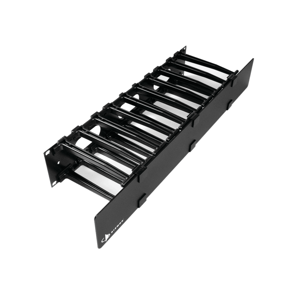 HCM62U-l Organizador de Cable Horizontal RouteIT, Sencillo, Para Rack de 19in, 6in de profundidad, 2UR HCM-6-2U 1