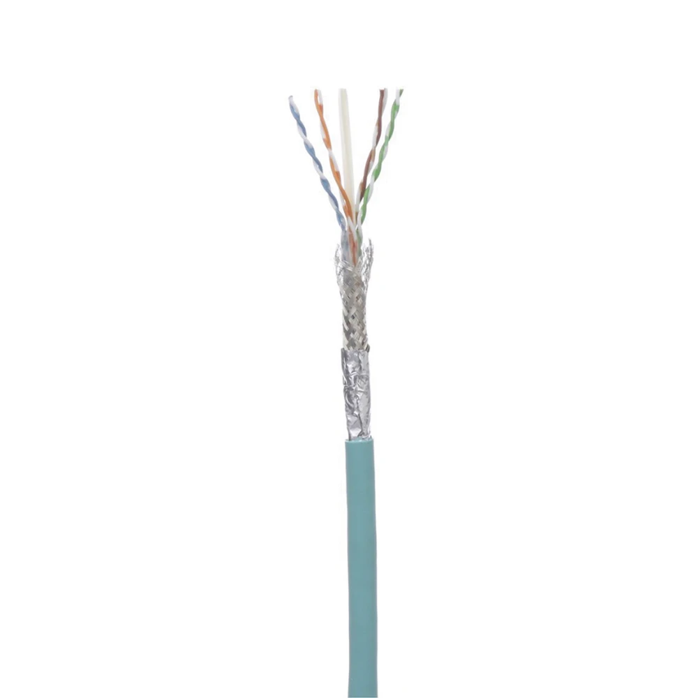 ISFCH6X04ATLUG-FRENTE-l Bobina de Cable Blindado SF/UTP Categoría 6A, Uso Industrial con Resistencia al Aceite y Rayos UV, Multifilar 24/7 (Flexible), Color Azul Cerceta, Bobina de 305 Metros (1000 Pies) ISFCH6X04ATL-UG 2