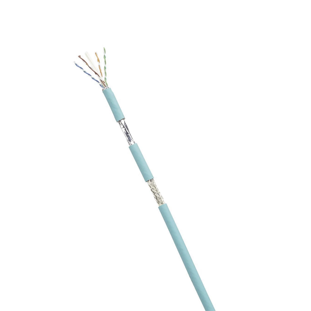 ISFCH6X04ATLUG-l Bobina de Cable Blindado SF/UTP Categoría 6A, Uso Industrial con Resistencia al Aceite y Rayos UV, Multifilar 24/7 (Flexible), Color Azul Cerceta, Bobina de 305 Metros (1000 Pies) ISFCH6X04ATL-UG 1