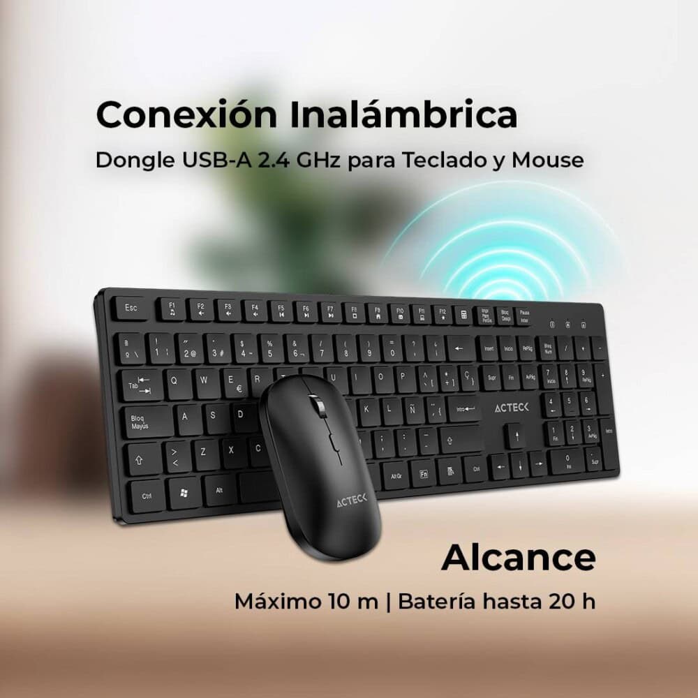 Kit Teclado y Mouse Acteck CREATOR VANTAGE AERO MK555 Teclado y Mouse Inalámbrico AC-943482 3