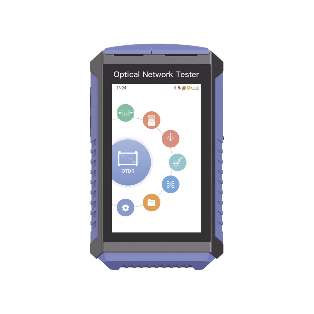 LPMOTDRLF-l Mini OTDR Touch para Pruebas en Enlaces Fibra Óptica Activos (Prueba de Fibra Viva) / Longitud de Onda en 1625nm / Integra Función OPM / Integra Función VFL 5mW / Mapeo de Cables RJ45 / Recargable / Distancia de Prueba hasta 100 Kilómetros (328084 pie LP-M-OTDR-LF 1