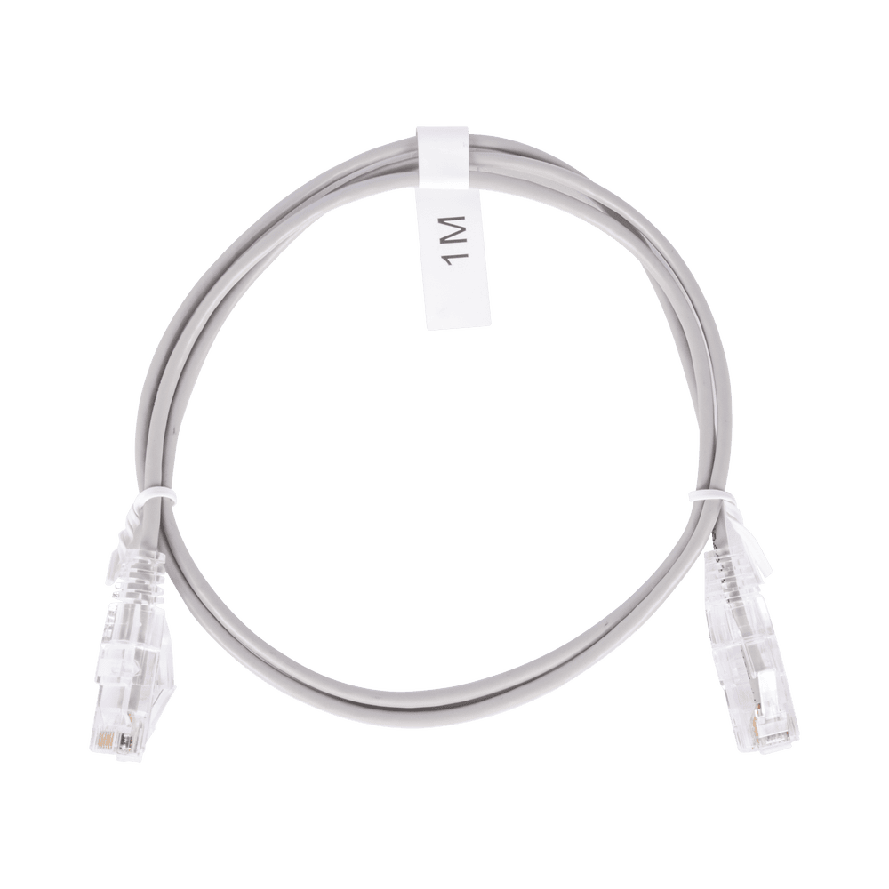 LPUT6100GY28-FRENTE-l Cable de Parcheo Slim UTP Cat6 - 1 Metro (3.28 Pies), Gris, Diámetro Reducido (28 AWG) LP-UT6-100-GY28 2