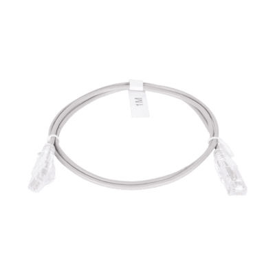 Cable de Parcheo Slim UTP Cat6 - 1 Metro (3.28 Pies), Gris, Diámetro Reducido (28 AWG)