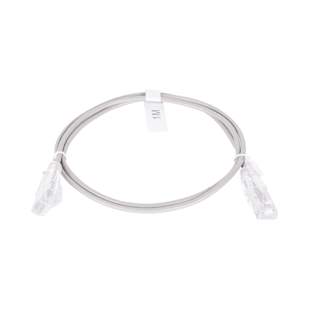 LPUT6100GY28-l Cable de Parcheo Slim UTP Cat6 - 1 Metro (3.28 Pies), Gris, Diámetro Reducido (28 AWG) LP-UT6-100-GY28 1