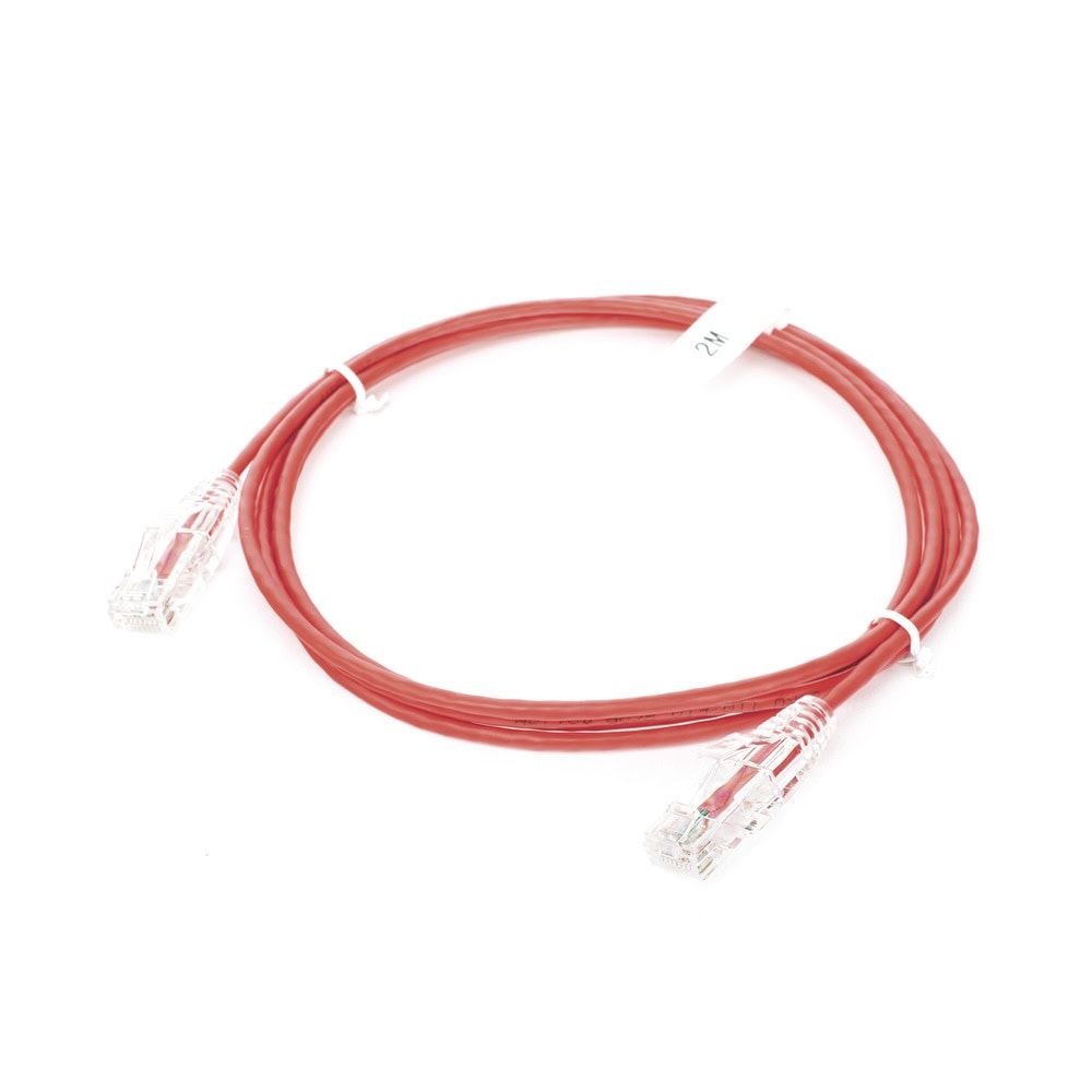 LPUT6200RD28-LAT-DER-l Cable de Parcheo Slim UTP Cat6 - 2 Metros (6.56 Pies) Rojo Diámetro Reducido (28 AWG) LP-UT6-200-RD-28 4