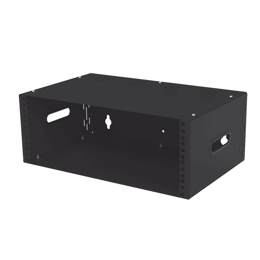 LPWR50304U-l Gabinete para Montaje en Pared liviano, 4 Unidades de rack, Profundidad máxima de trabajo 250 mm, Se envía el Gabinete Armado. LPWR50304U 1