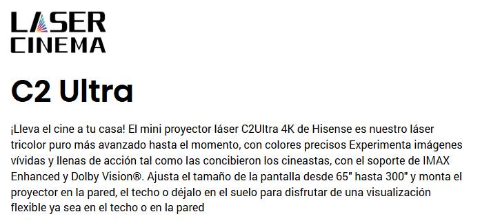 LTVHSE100_4_full Laser Cinema HISENSE C2 ULTRA 4K DPL OS VIDAA de 65 a 300 Pulgadas C2 ULTRA 5