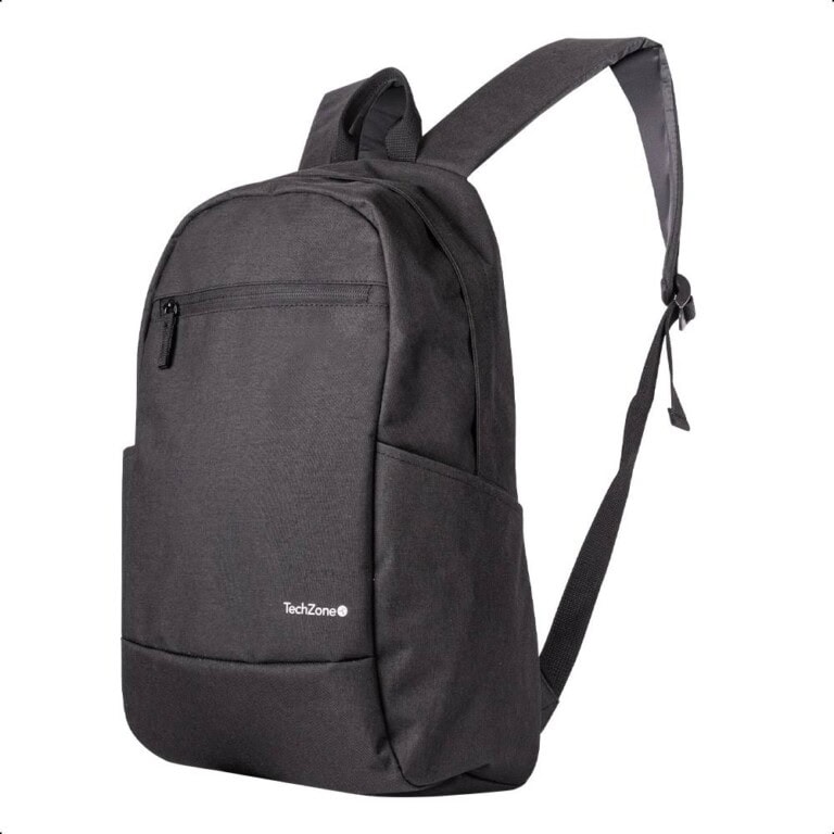 Backpack Basic Black TechZone TZLBP15 15.6 pulgadas, color negro, 2 bolsos laterales y 1 frontal, tirante acojinado. GARANTIA LIMITADA DE POR VIDA MALTCH310_1_full