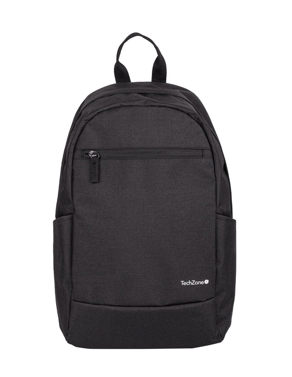 MALTCH310_5_full Backpack Basic Black TechZone TZLBP15 15.6 pulgadas, color negro, 2 bolsos laterales y 1 frontal, tirante acojinado. GARANTIA LIMITADA DE POR VIDA 16
